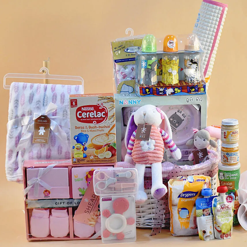 Oval Willow Basket Baby Hamper