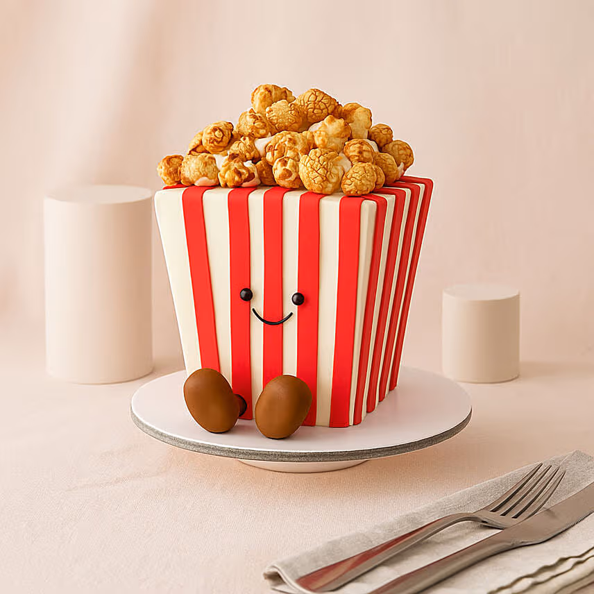 JellyCat Popcorn Bucket Theme Cake