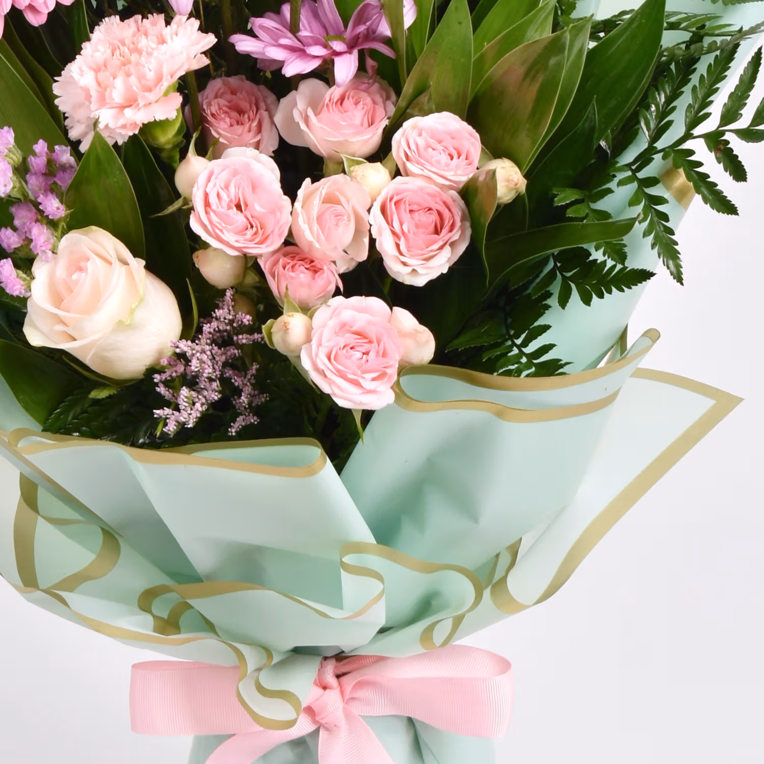 Pastel Pink and Green Bouquet