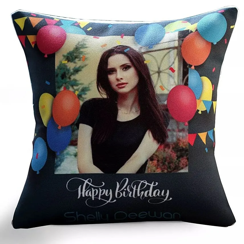 Birthday Balloon Cushion and Vanilla Cake