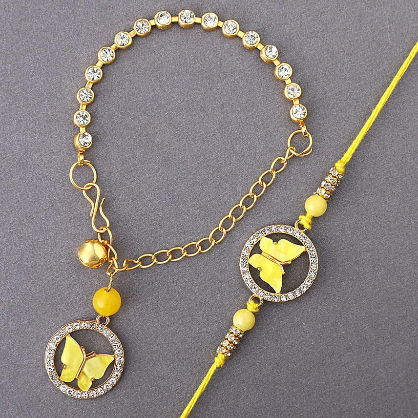 Sneh Butterfly Bhaiya Bhabhi Rakhi & Ferrero Rocher