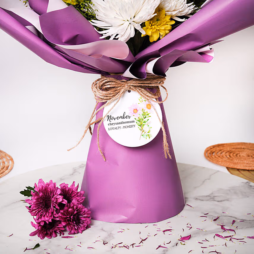 November Birthday Flower Bouquet