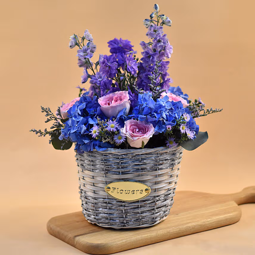 Charismatic Flowers Willow Basket