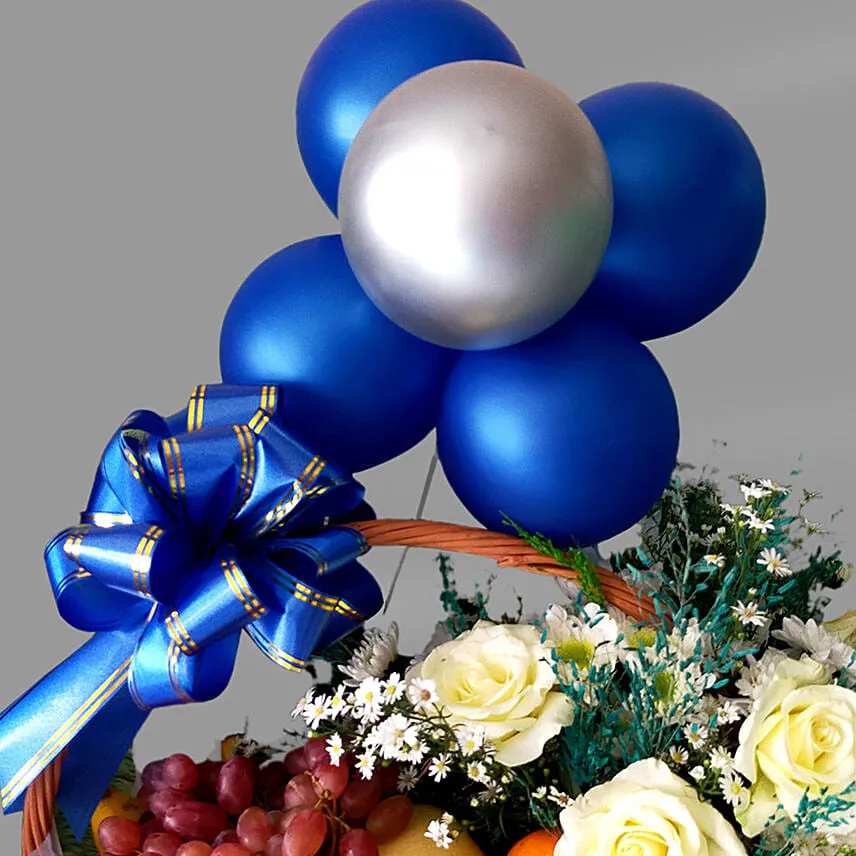 Fruits With Flowers And Balloons