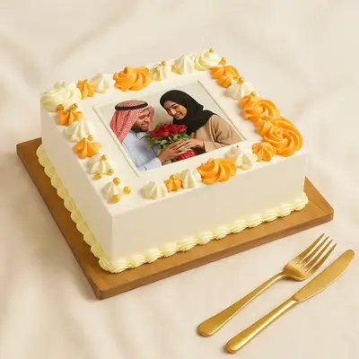 كيك عيد الزواج مخصص بالصورة
