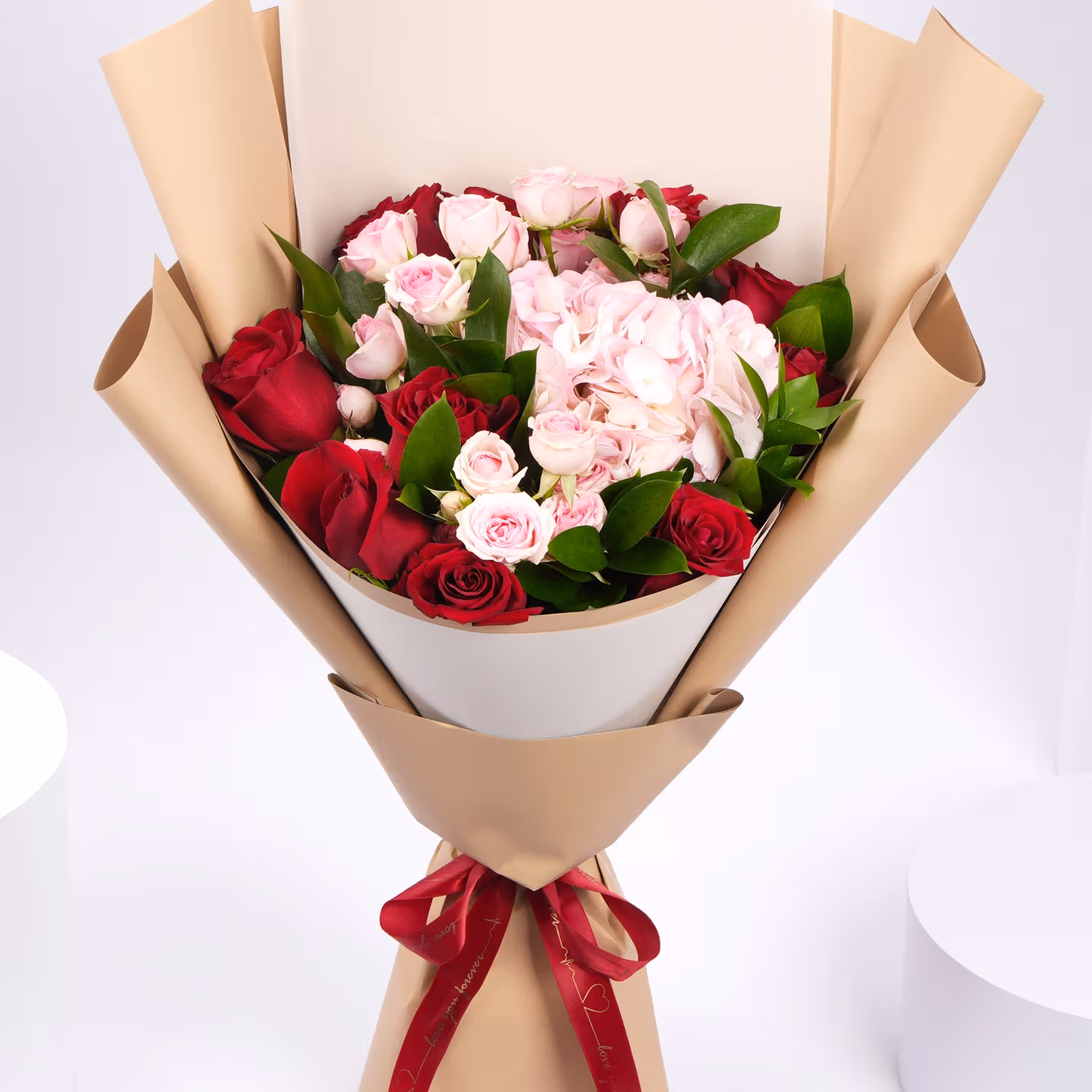 Heartfelt Mother's Day Flower Bouquet with Roses and Hydrangea