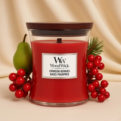 WoodWick Medium Hourglass Candle | Crimson Berries Aroma