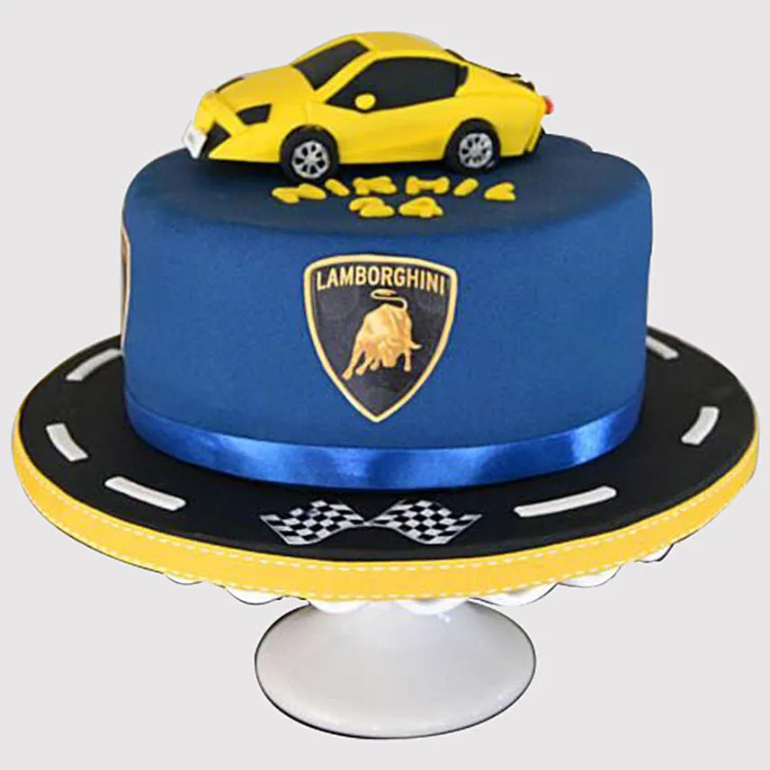 Yellow Lamborghini CakeBlack Forest Cake