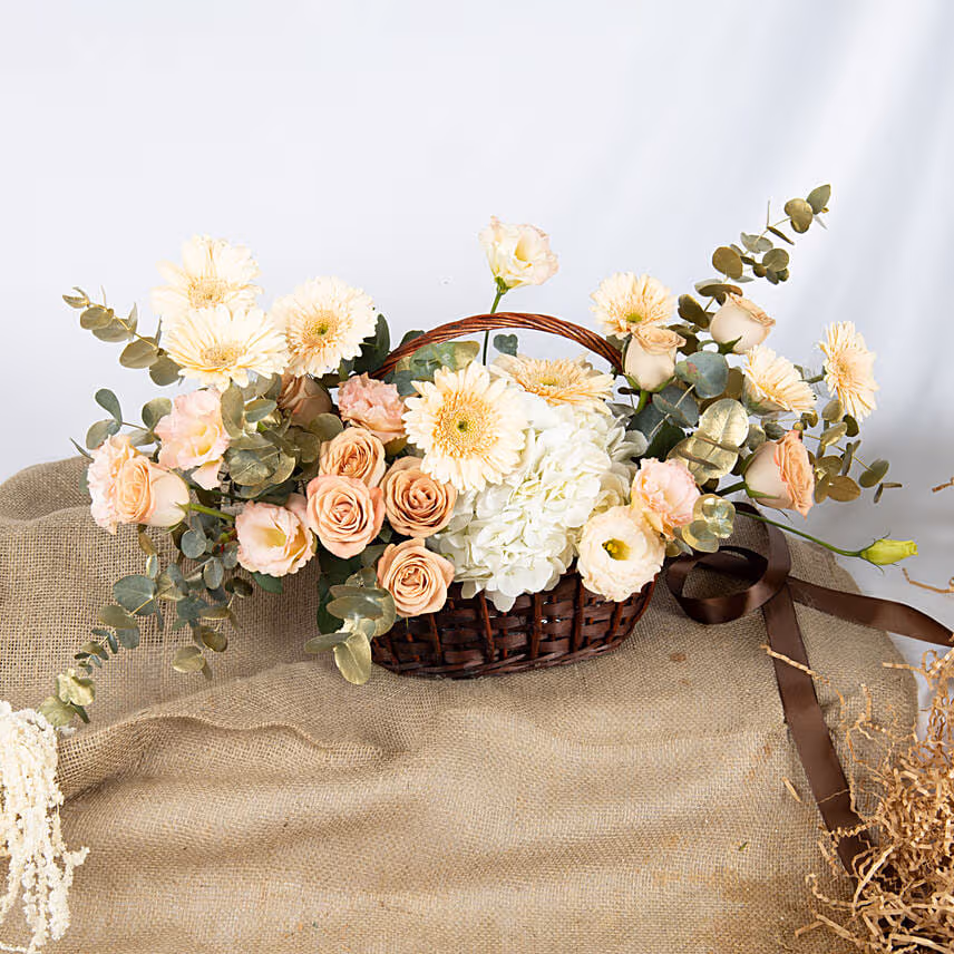 Fuzzy and Beautiful Flowers Basket
