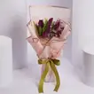 Elegant Mother's Day Bouquet: Purple Tulips & Pink Limonium