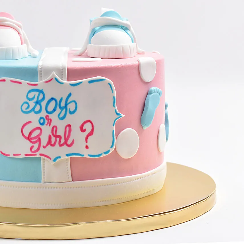 Wheels Or Heels Gender RevealCake With Pink Filling