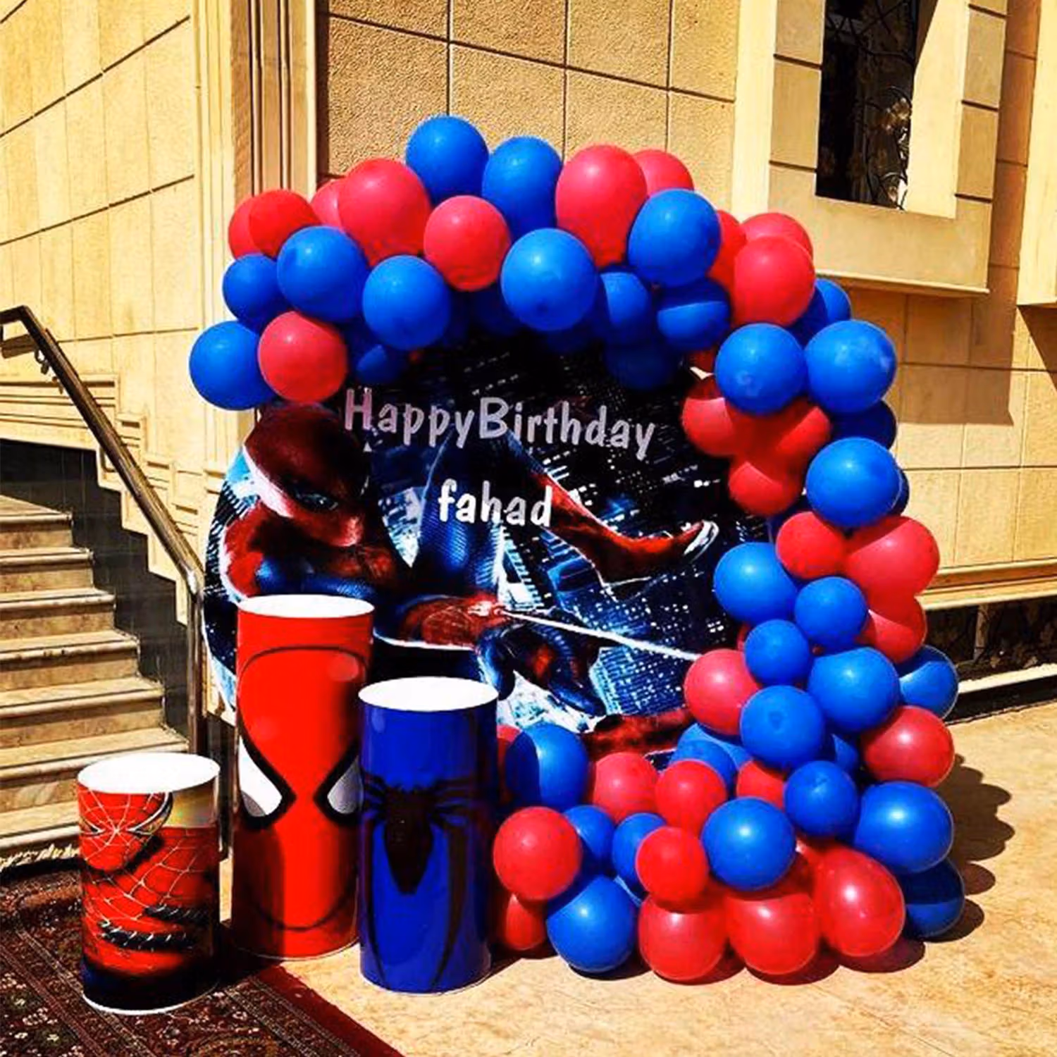 Personalised Spiderman Theme Birthday Balloon Decor