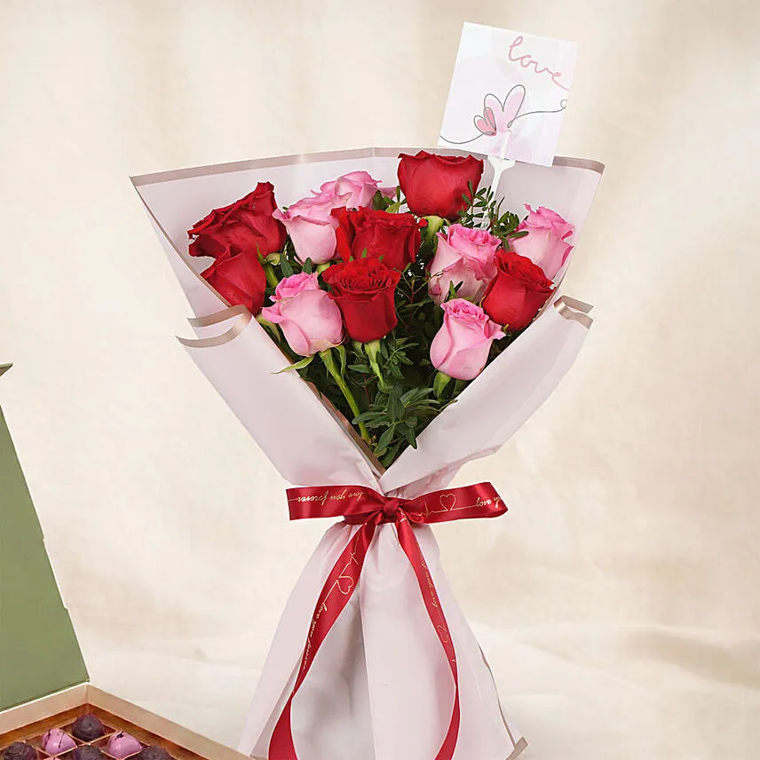 Love Expresssion Roses Bouquets with Chocolates