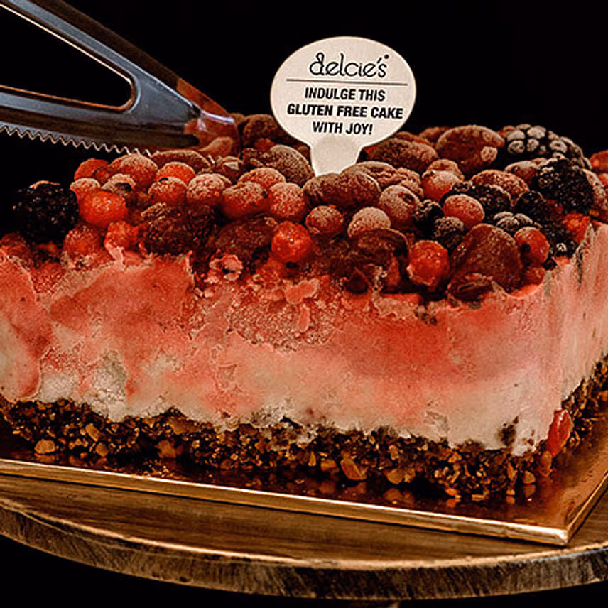 5in Square Mixed Berry Nutty Ice Cream Cake