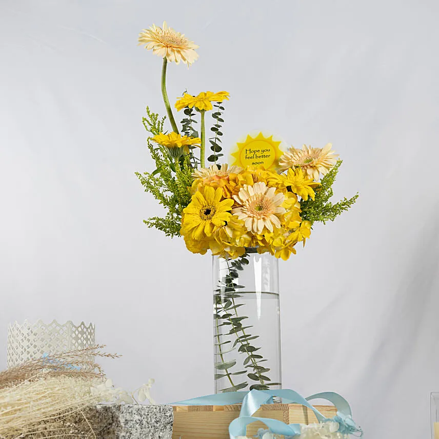 Get Well Soon Message Flowers Vase