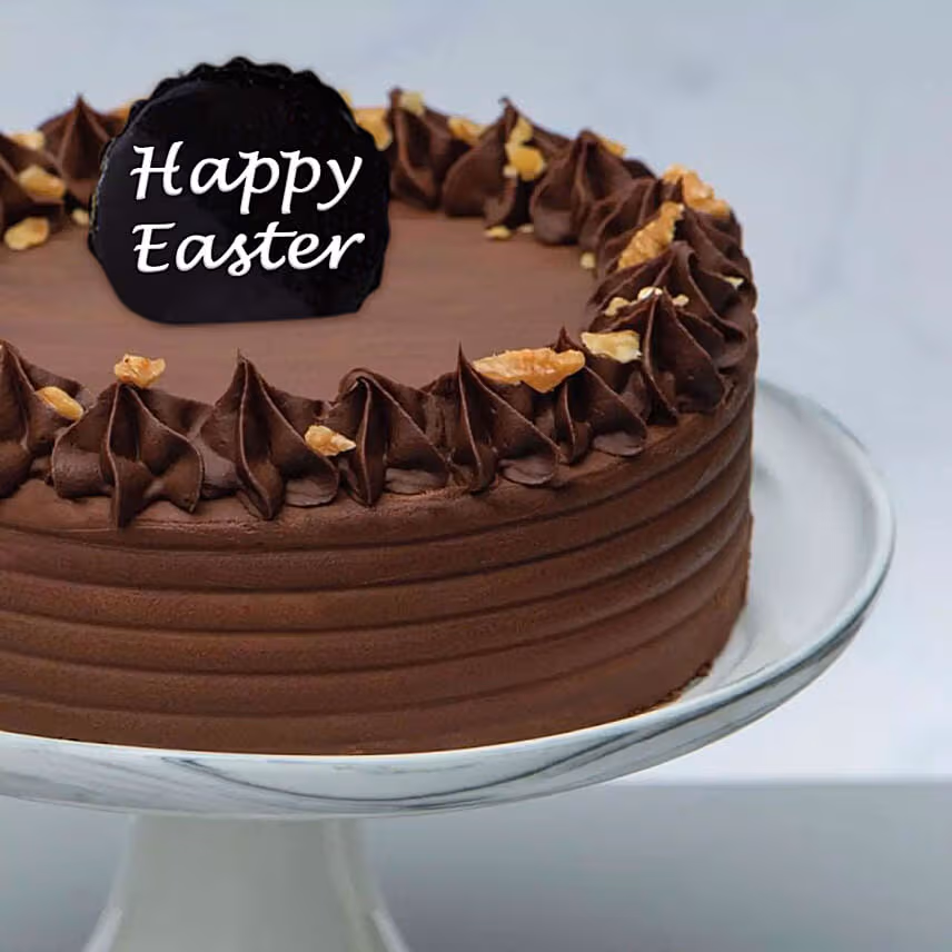 Crunchy Walnut Chocolate Cake for Easter