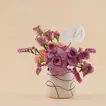 Purple Roses Vase with White Anthurium