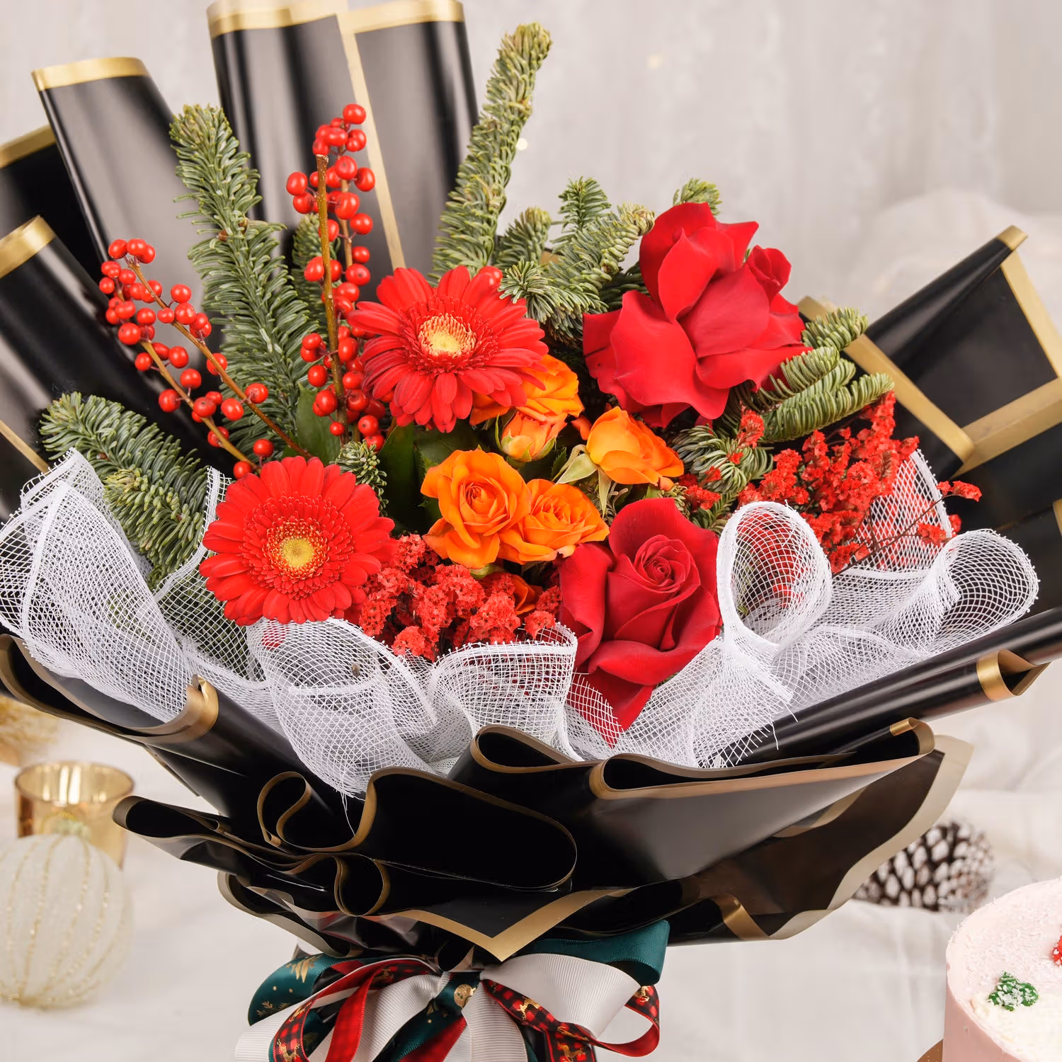 Festive Elegance: Premium Holiday Celebration Bouquet