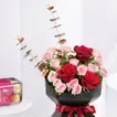 Heartfelt Bliss Bouquet with 16pcs Ferrero Rocher - A Perfect Gift of Love