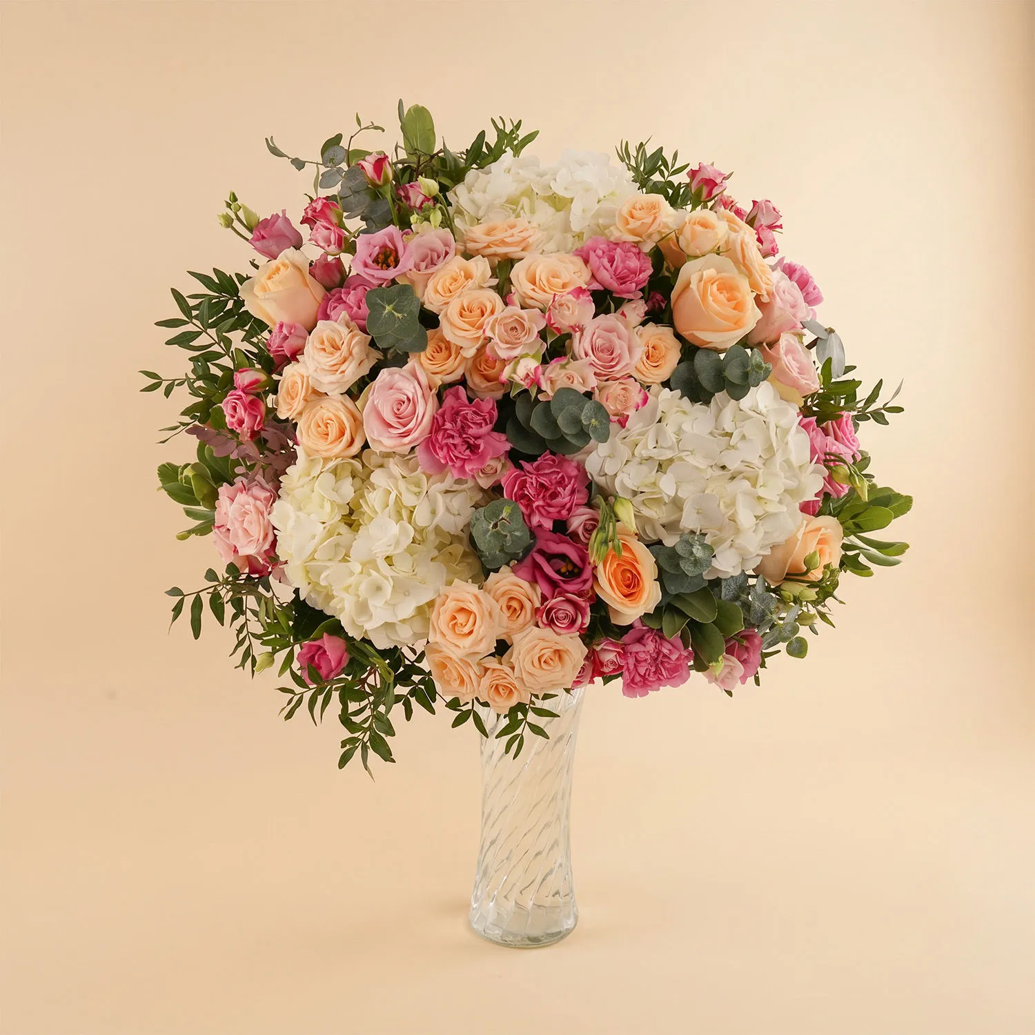 Dream White Hydrangea n Roses Vase