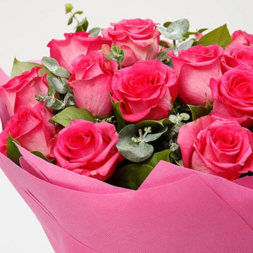 Impressive 20 Pink Roses Bouquet