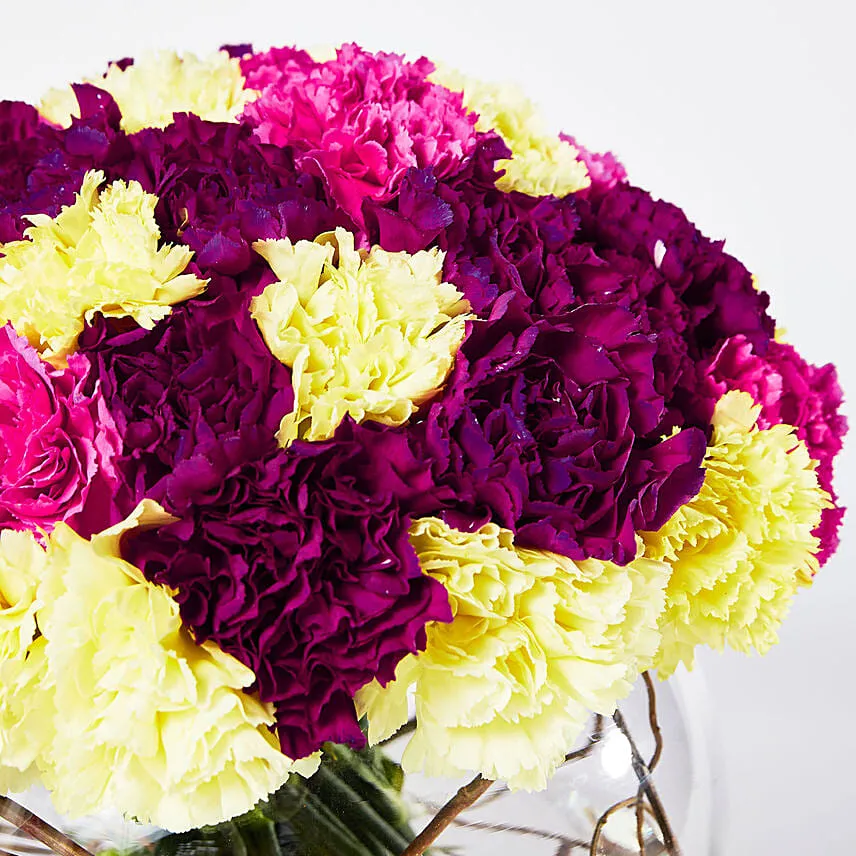 Beautiful Mixed Carnations Bowl Arrangement