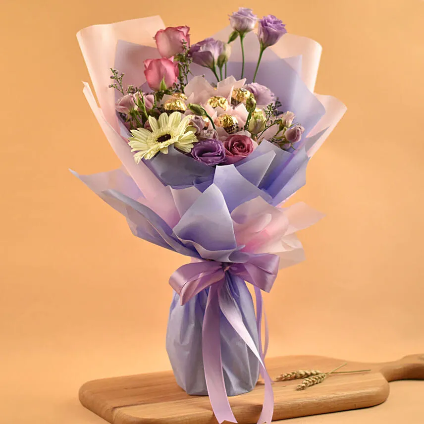 Mixed Flowers & Ferrero Rocher Bouquet