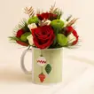 Red Rose n Daisy Flower Mug