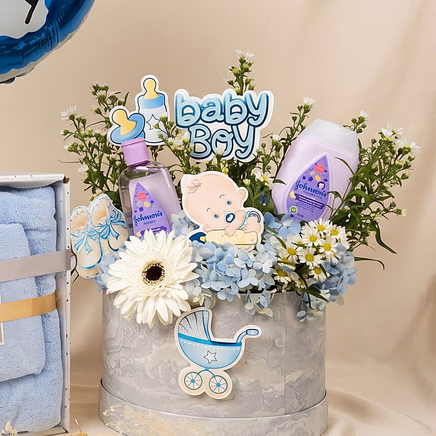 Its a Baby Boy Flower gift set