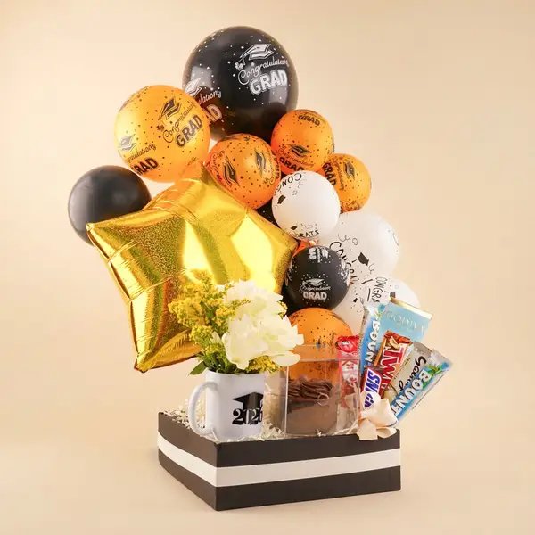 Graduation Balloons and Chocolate Surprise