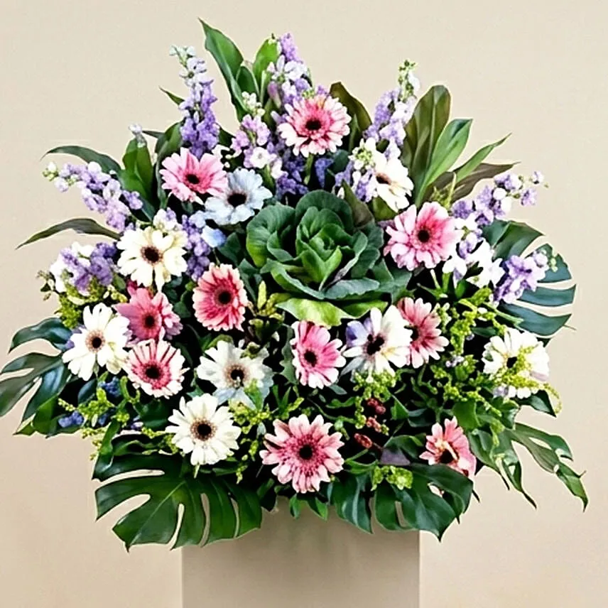 Serene Mixed Flowers Stand