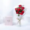 Sweet Romance Gift Set | Red Rose Bouquet with Pink Heartbeat Box