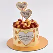 Love's Golden Chocolate Cake with Berries & Gold Accents