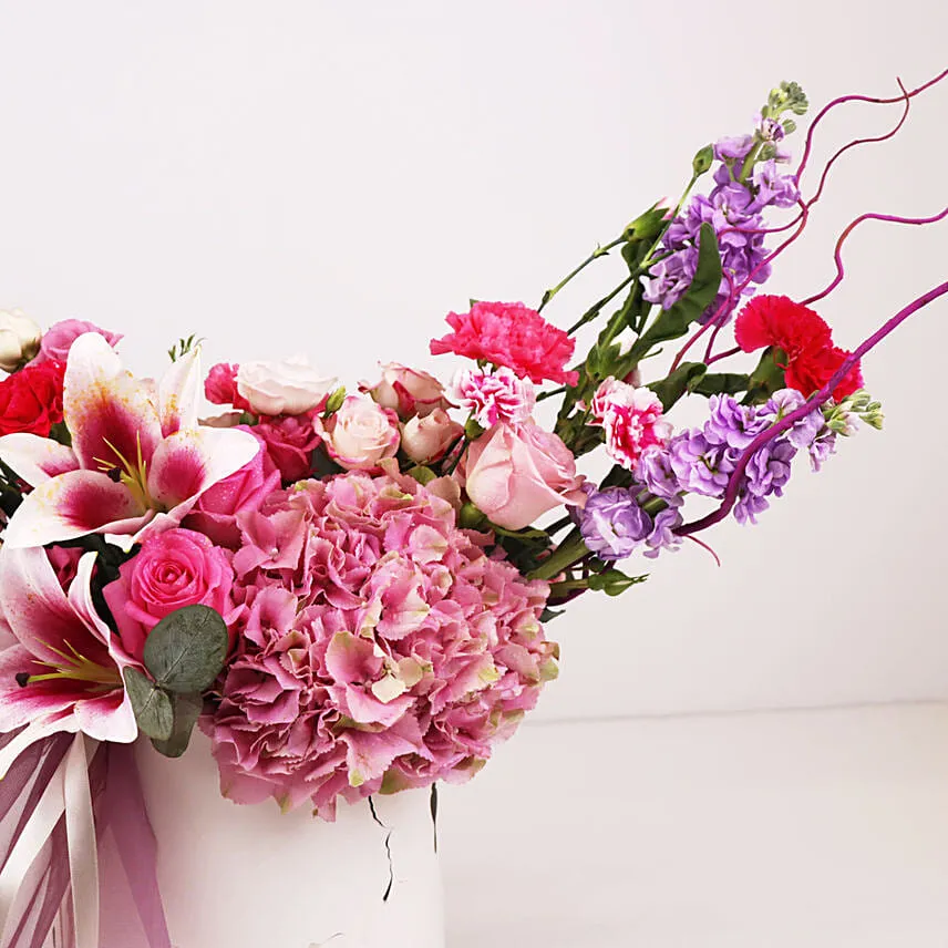 Pink Butterfly Floral Box Arrangement