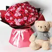 Teddy and 200 Roses Special Bouquet
