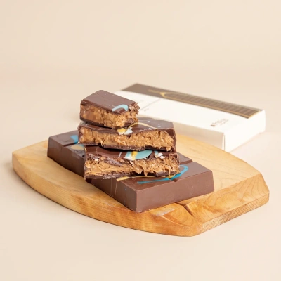 Luxurious Gourmet Lotus Kunafa Belgian Chocolate Bar - 210g