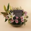 Lily & Purple Rose Arrangement with Cerruti Necklace