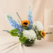 Sunflower n Hydrangea Bowl Arrangement
