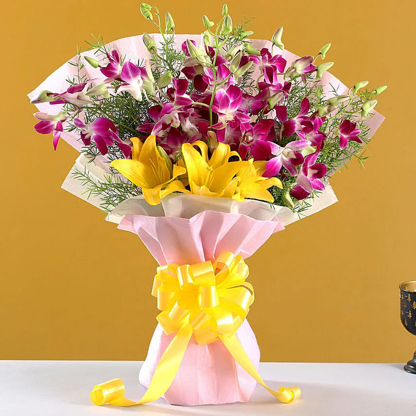 Eternal Assorted Flowers Bouquet With Ferrero Rocher