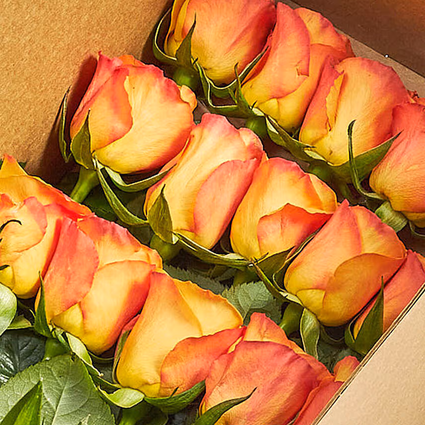 Eternal Love Orange Roses Box