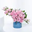 Serene Aroma Oasis Set: Luxurious Incense Burner with Purple Spray Roses