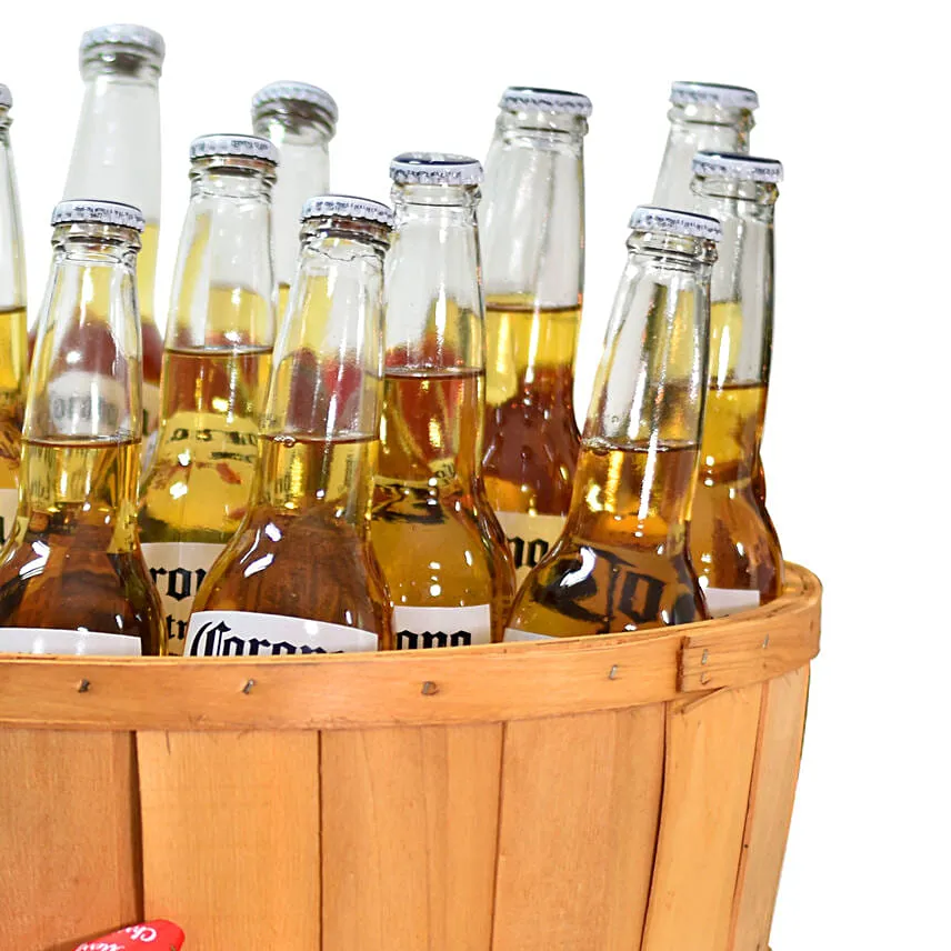 Christmas Joy Corona Beer Wooden Barrel