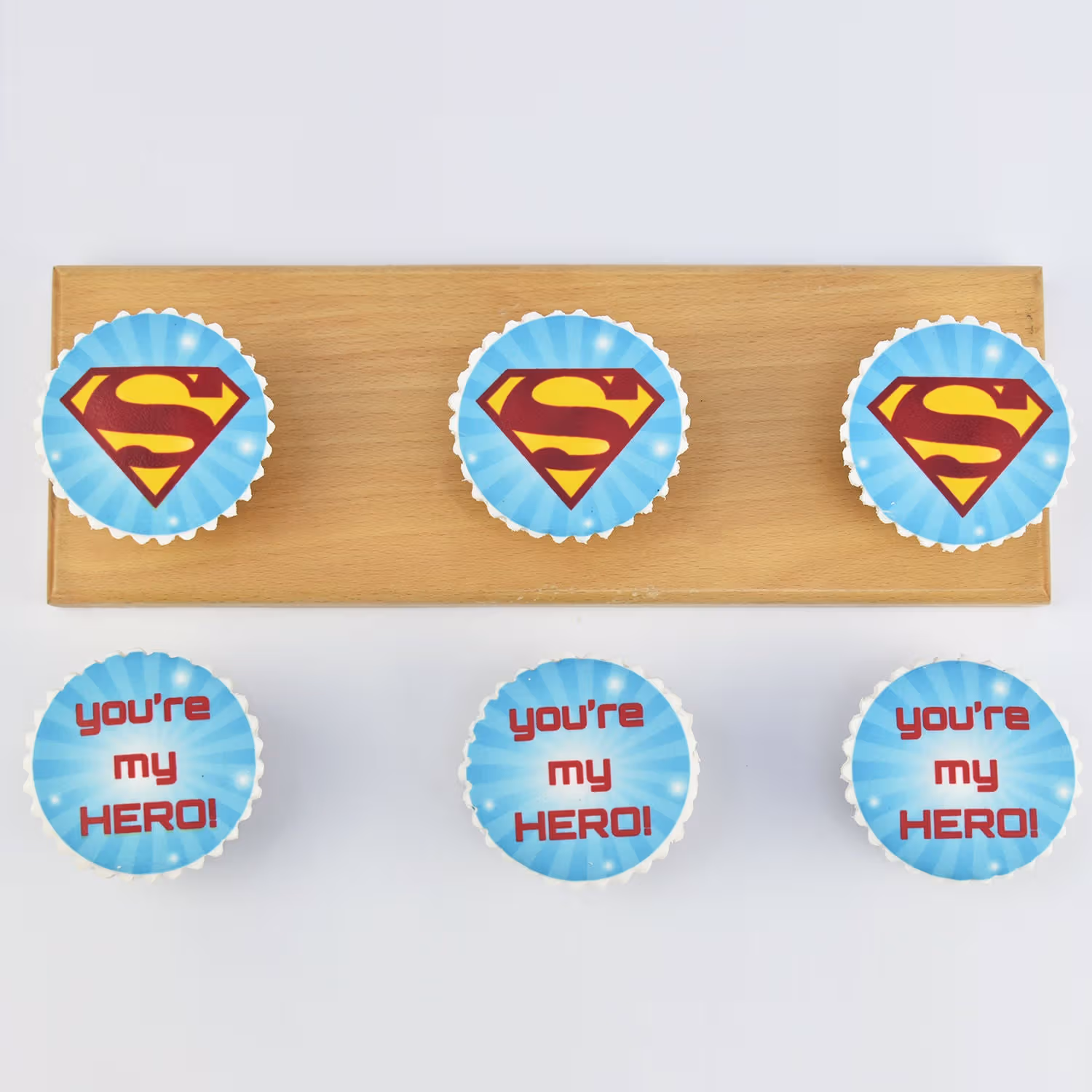 Superhero-Themed Chocolate Cupcakes - 'You're My Hero' Edition
