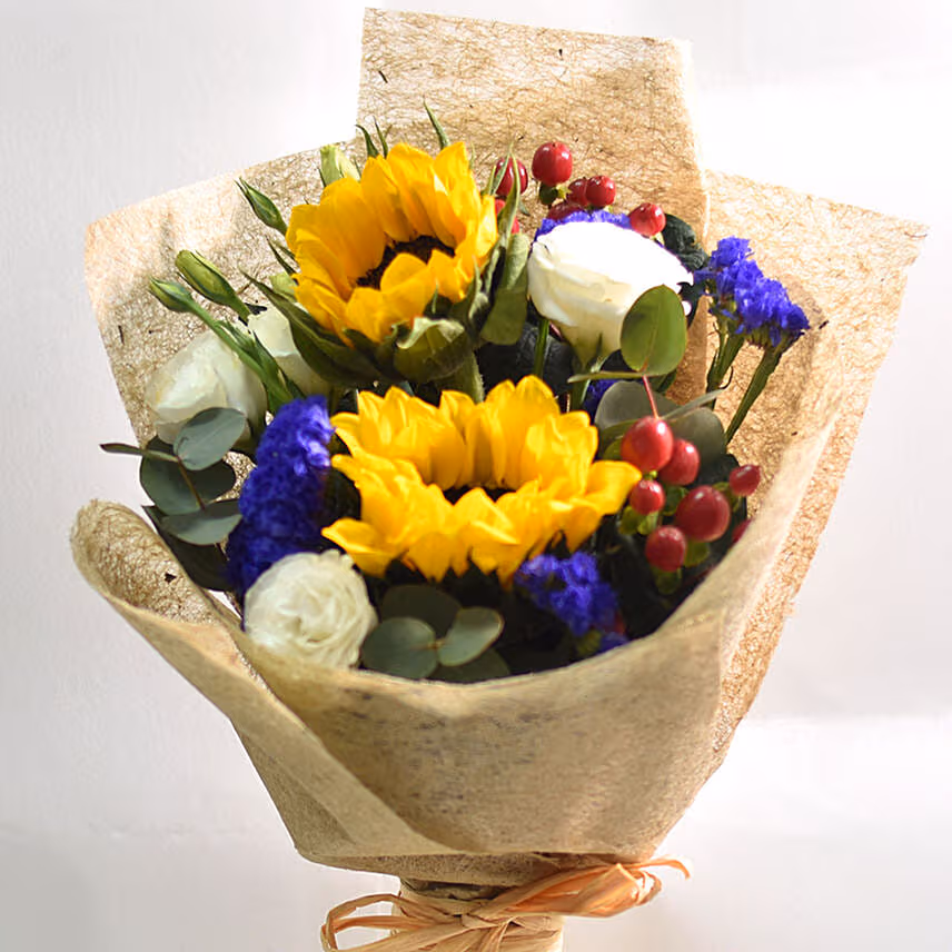 Appealing Mixed Flowers Bouquet With Ferrero Rocher
