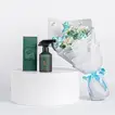 Elegant Blue & White Flower Bouquet with Kenooz Oud Onyx
