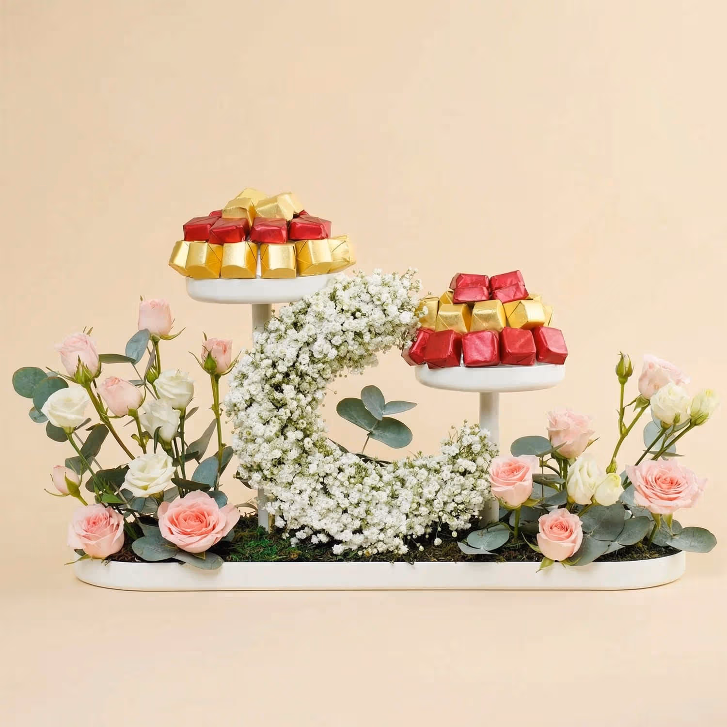 Pink Roses n Chocolate Tray