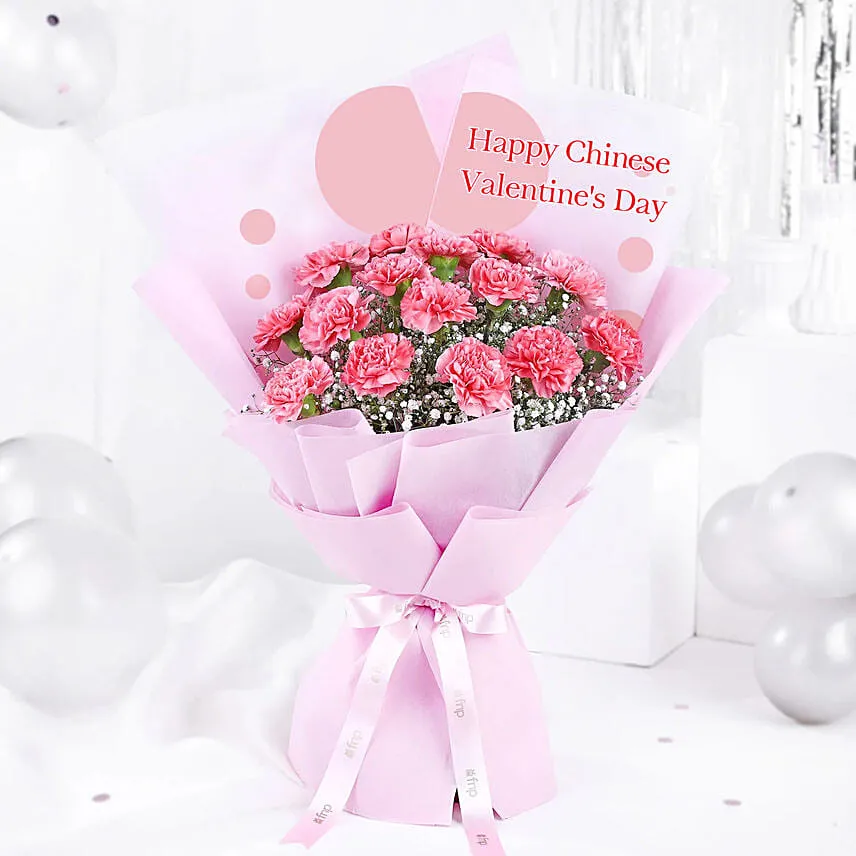 Happy Valentine Day Carnation Bouquet