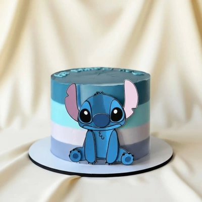 Delightful 3 Kg Blue Stitch Themed Chocolate Cake