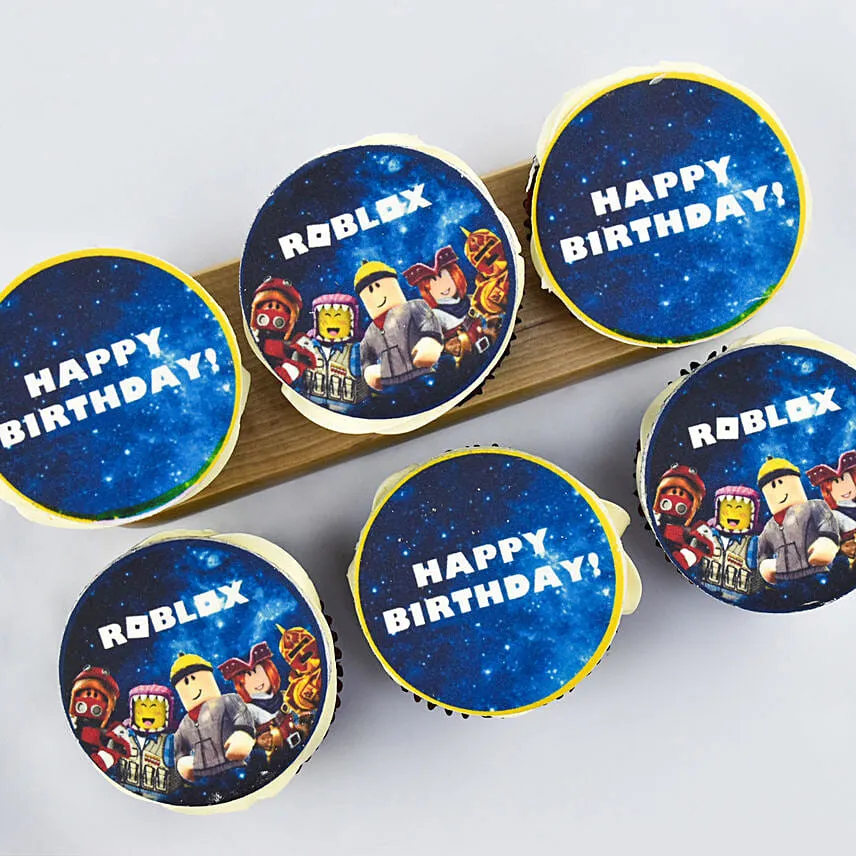 Roblox Birthday Chocolate Cake and Chocolate Cupcakes