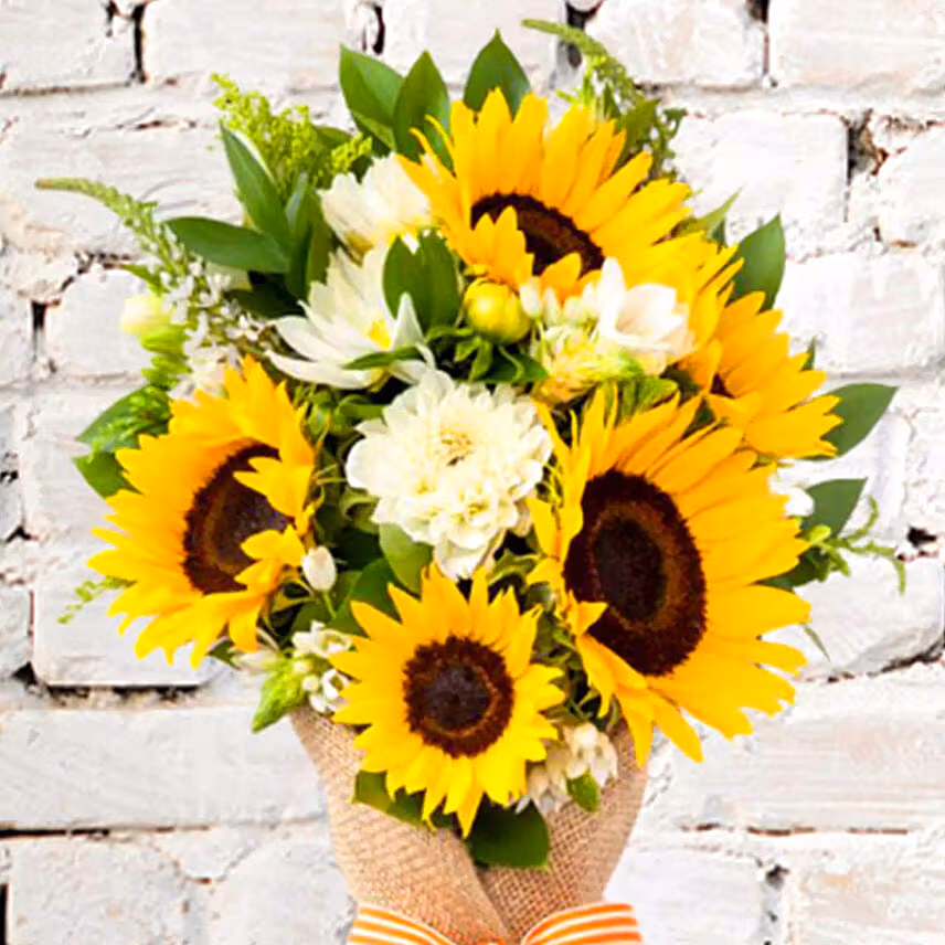 Sunflower Galored Bunch With Greeting Card
